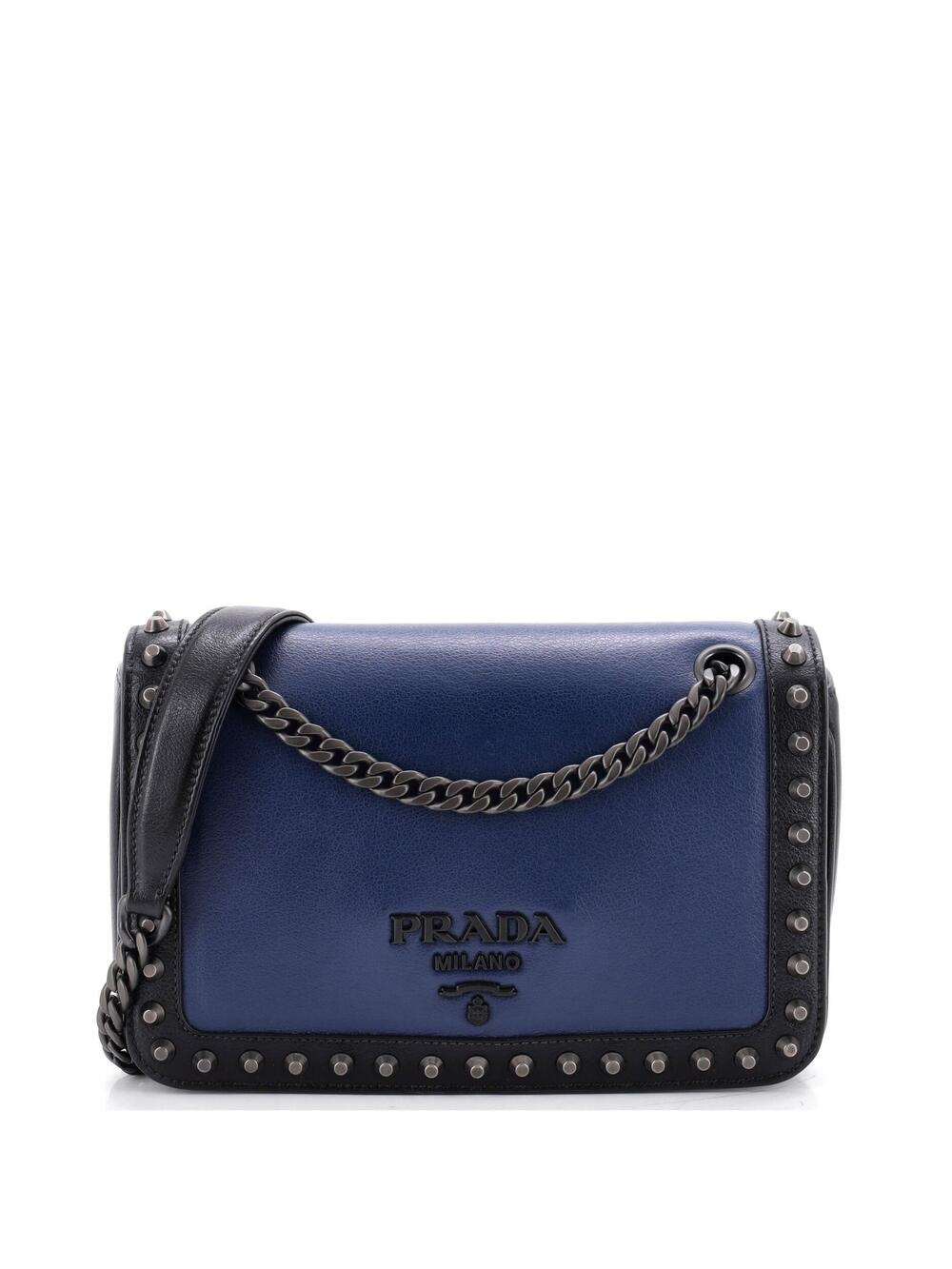 Prada Chain Flap Bag Studded Glace Calf #347561P99B